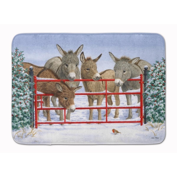 Carolines Treasures Donkeys and Robin Machine Washable Memory Foam Mat ASA2198RUG - main